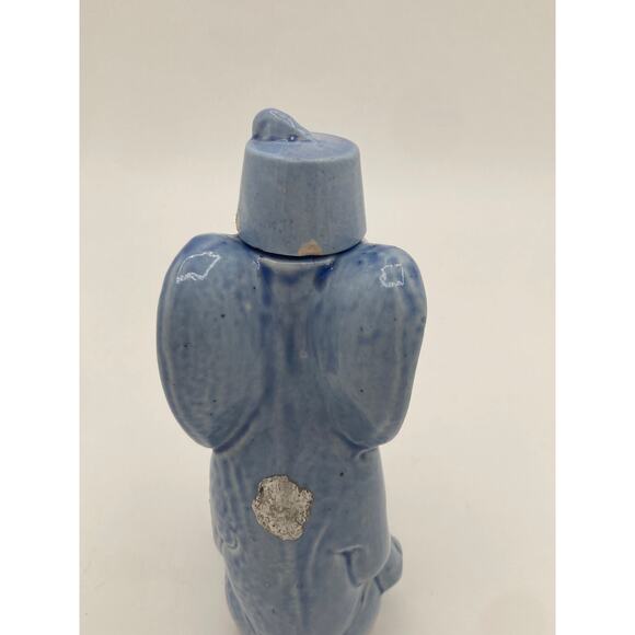 Vintage German Elephant Decanter Blue Ceramic with Stopper - Picture 4 of 7